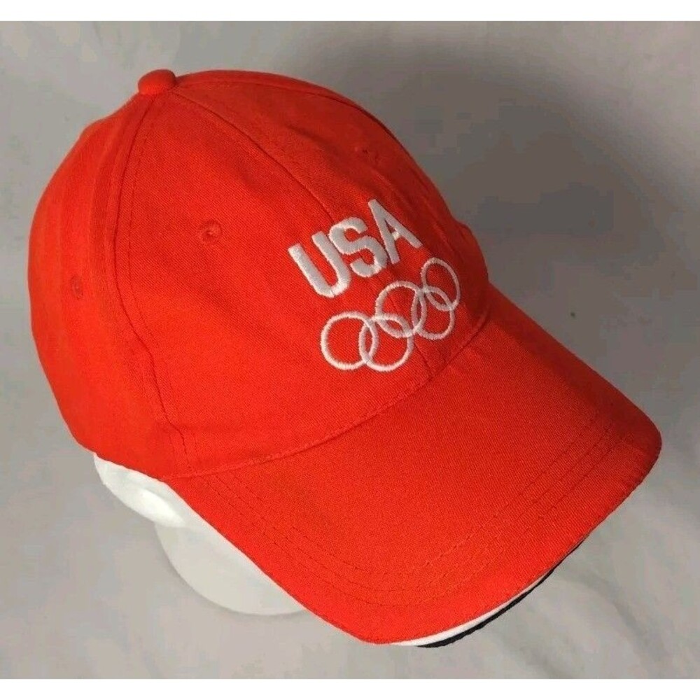 Olympics Team USA Red Lightweight Breathable Adjustable Strapback Hat/Cap-NICE!!